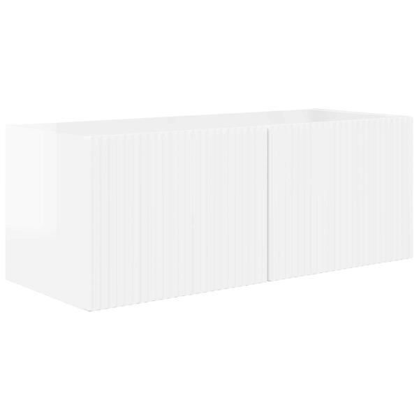 TV-Schrankset Wandmontiert 2 pcs Hochglanz Weiß Holzwerkstoff