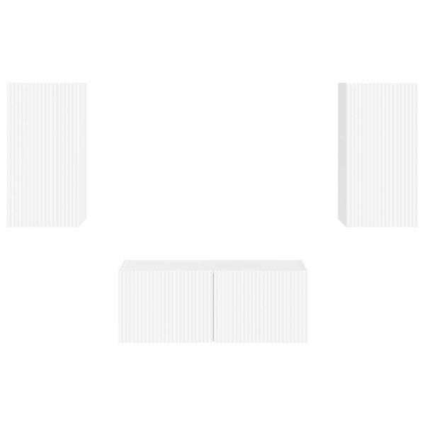 TV-Schrankset Wandmontiert 2 pcs Hochglanz Weiß Holzwerkstoff