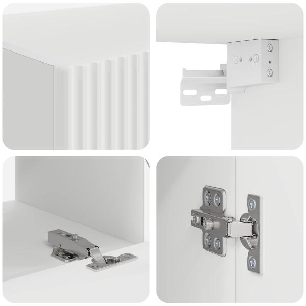 TV-Schrankset Wandmontiert 2 pcs Weiß Holzwerkstoff