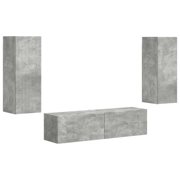 TV-Schrankset Wandmontiert 2 pcs Beton Grau Holzwerkstoff