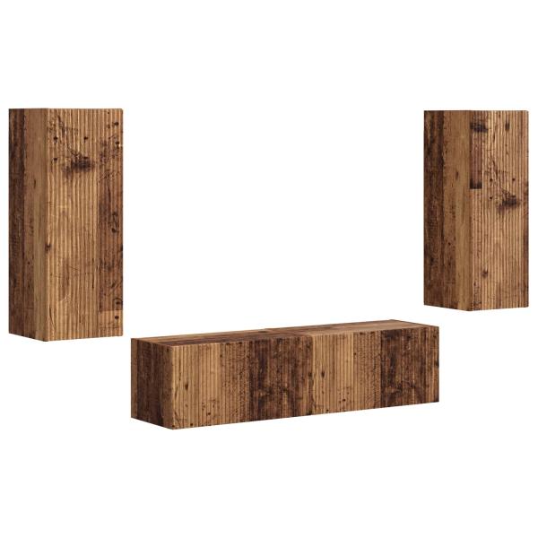 TV-Schrankset Wandmontiert 2 pcs Altholz Holzwerkstoff