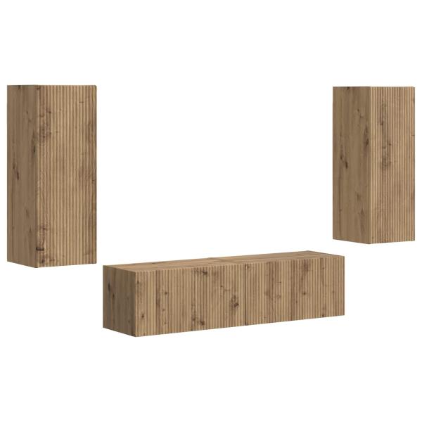 TV-Schrankset Wandmontiert 2 pcs Artisan-Eiche Holzwerkstoff