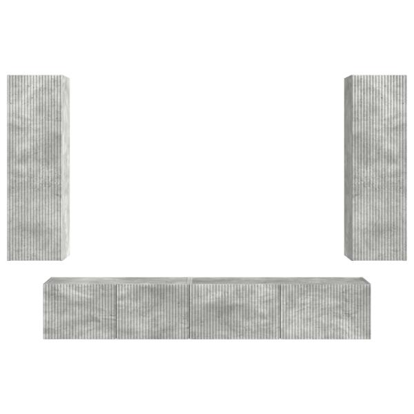 TV-Schrankset Wandmontiert 3 pcs Beton Grau Holzwerkstoff