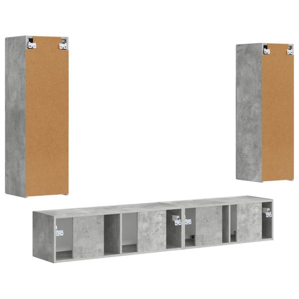 TV-Schrankset Wandmontiert 3 pcs Beton Grau Holzwerkstoff