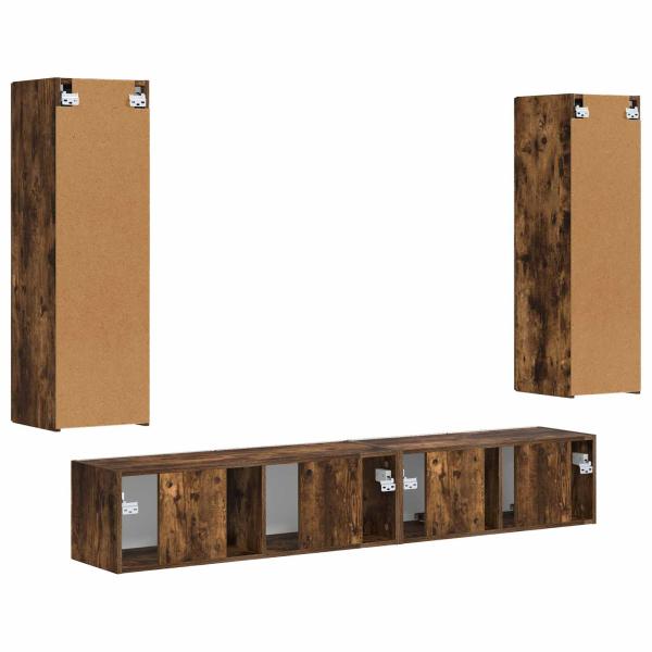 TV-Schrankset 3 pcs Geräucherte Eiche Holzwerkstoff