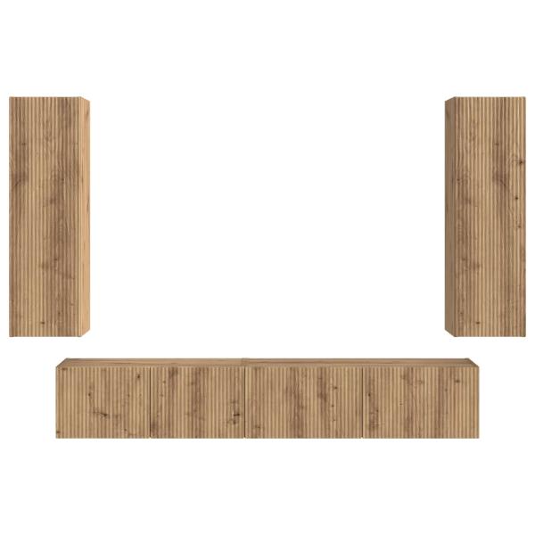 TV-Schrankset Wandmontiert 3 pcs Artisan-Eiche Holzwerkstoff