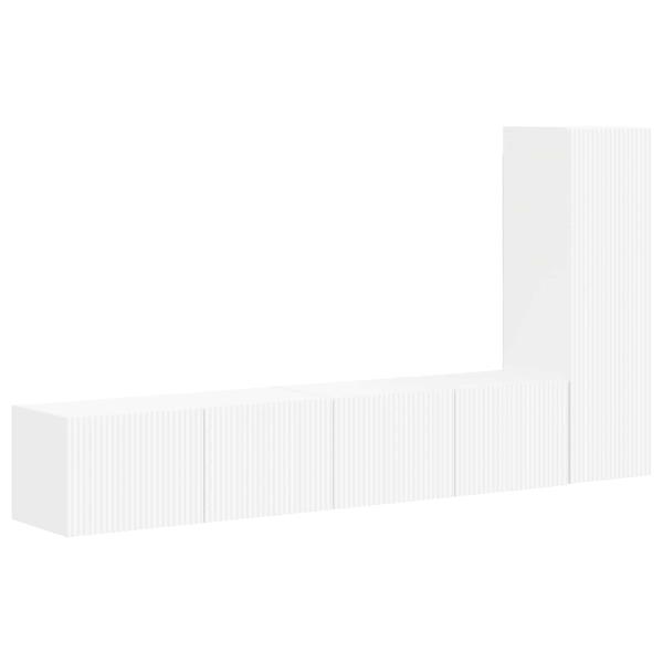 TV-Schrankset Wandmontiert 2 pcs Weiß Holzwerkstoff
