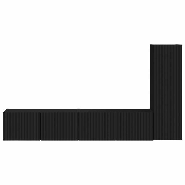 TV-Schrankset Wandmontiert 2 pcs Schwarz Holzwerkstoff