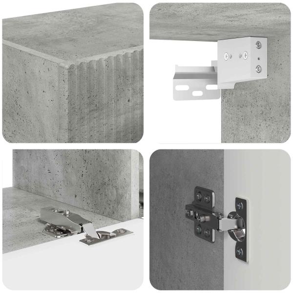 TV-Schrankset Wandmontiert 2 pcs Beton Grau Holzwerkstoff
