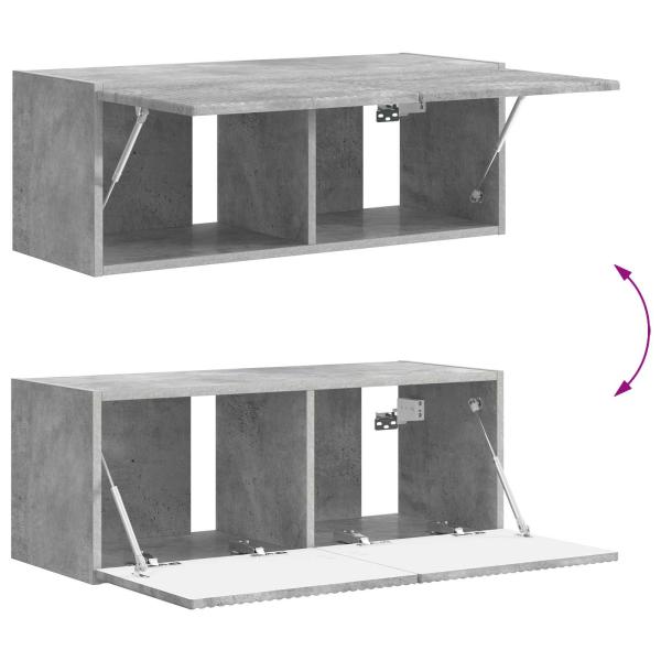 TV-Schrankset Wandmontiert 2 pcs Beton Grau Holzwerkstoff