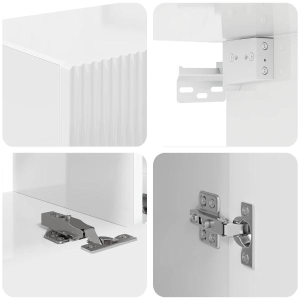 TV-Schrankset Wandmontiert 2 pcs Hochglanz Weiß Holzwerkstoff