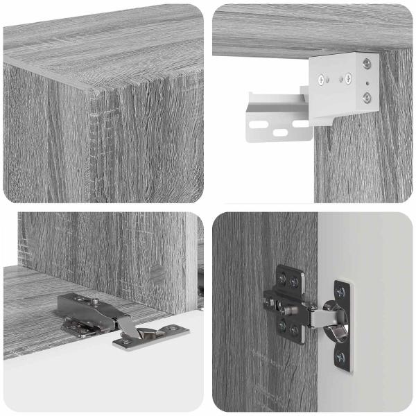 TV-Schrankset Wandmontiert 2 pcs Graues Sonoma Holzwerkstoff