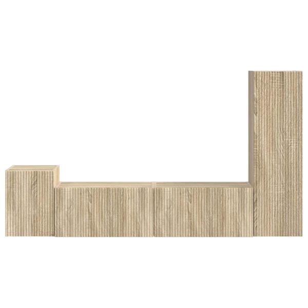 TV-Schrankset Wandmontiert 4 pcs Sonoma-Eiche Holzwerkstoff