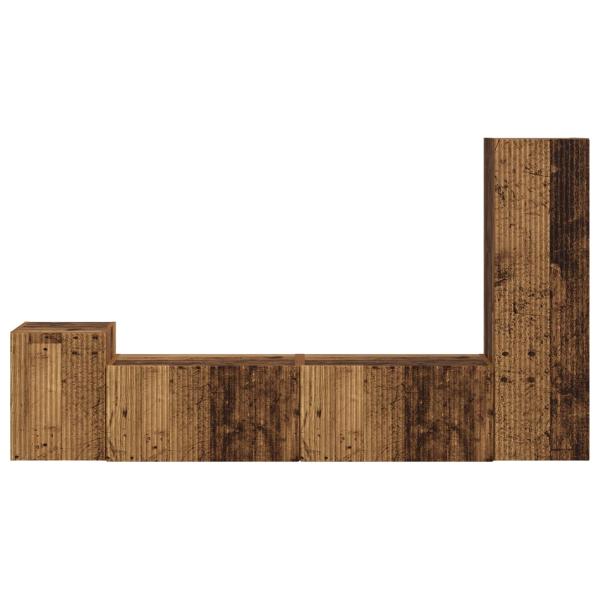 TV-Schrankset Wandmontiert 4 pcs Altholz Holzwerkstoff
