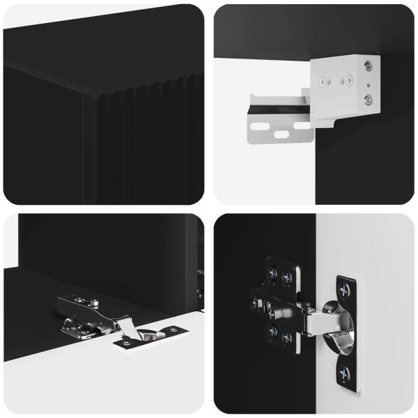 TV-Schrankset Wandmontiert 3 pcs Schwarz Holzwerkstoff