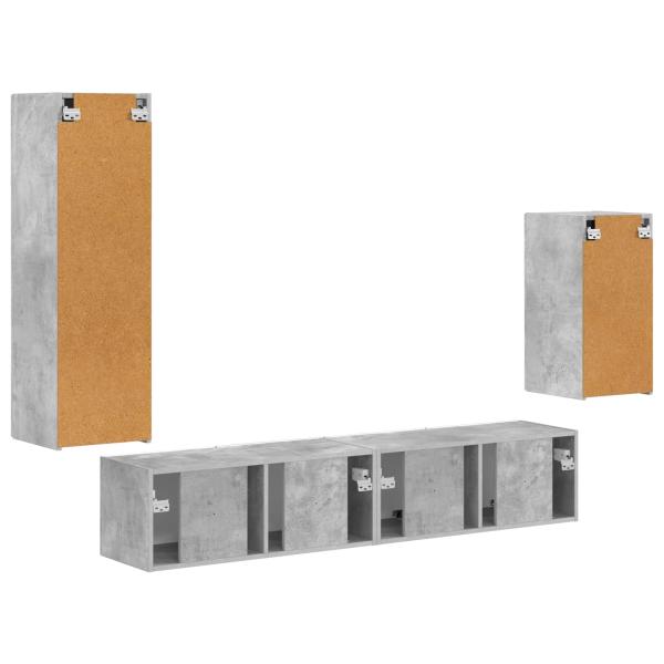 TV-Schrankset Wandmontiert 3 pcs Beton Grau Holzwerkstoff