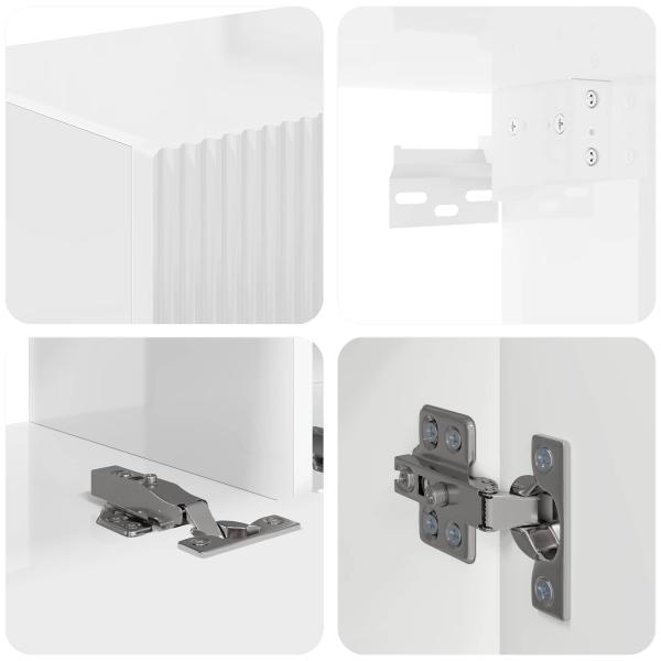 TV-Schrankset Wandmontiert 3 pcs Hochglanz Weiß Holzwerkstoff