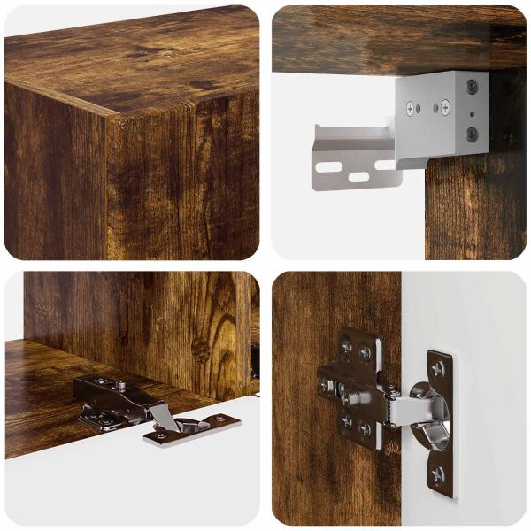 ARDEBO.de - TV-Schrankset 3 pcs Geräucherte Eiche Holzwerkstoff