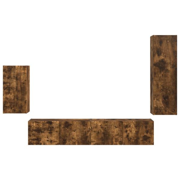 TV-Schrankset 3 pcs Geräucherte Eiche Holzwerkstoff