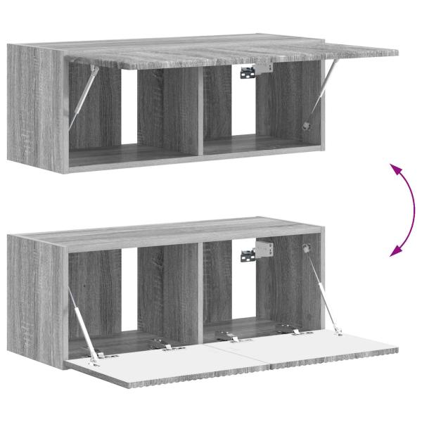 TV-Schrankset Wandmontiert 3 pcs Graues Sonoma Holzwerkstoff