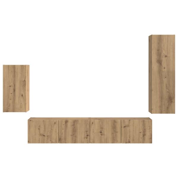 TV-Schrankset Wandmontiert 3 pcs Artisan-Eiche Holzwerkstoff