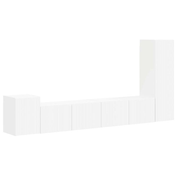 ARDEBO.de - TV-Schrankset Wandmontiert 3 pcs Weiß Holzwerkstoff