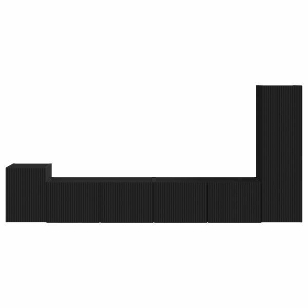 TV-Schrankset Wandmontiert 3 pcs Schwarz Holzwerkstoff