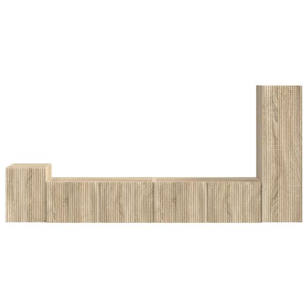 TV-Schrankset Wandmontiert 3 pcs Sonoma-Eiche Holzwerkstoff