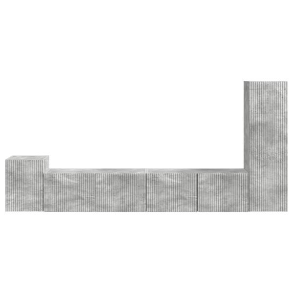 TV-Schrankset Wandmontiert 3 pcs Beton Grau Holzwerkstoff