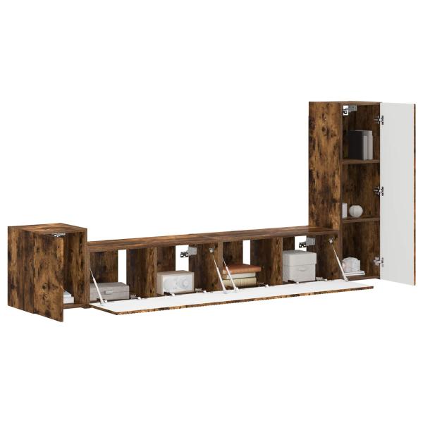 TV-Schrankset 3 pcs Geräucherte Eiche Holzwerkstoff