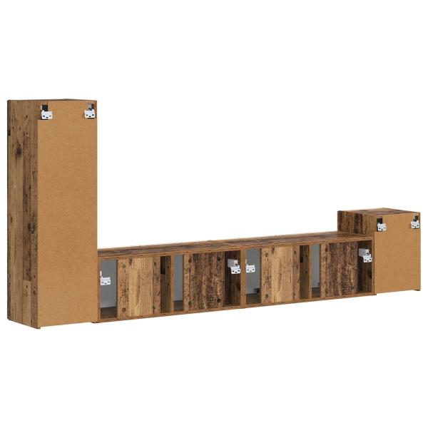 TV-Schrankset Wandmontiert 3 pcs Altholz Holzwerkstoff