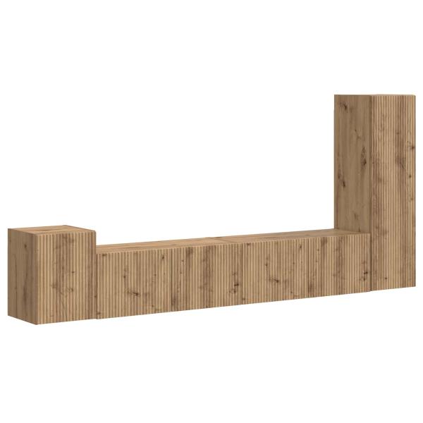 TV-Schrankset Wandmontiert 3 pcs Artisan-Eiche Holzwerkstoff
