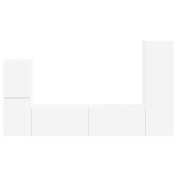 TV-Schrankset Wandmontiert 4 pcs Weiß Holzwerkstoff