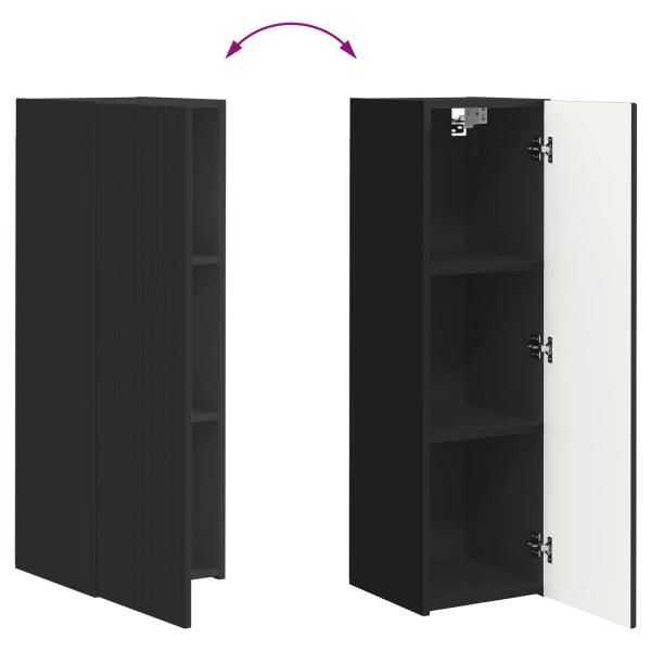 TV-Schrankset Wandmontiert 4 pcs Schwarz Holzwerkstoff