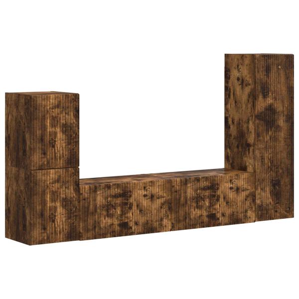 TV-Schrankset 4 pcs Geräucherte Eiche Holzwerkstoff