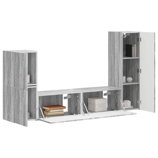 TV-Schrankset 4 stk. Graues Sonoma Holzwerkstoff