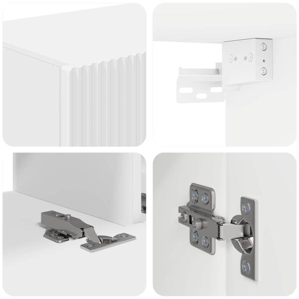 TV-Schrankset Wandmontiert 4 pcs Weiß Holzwerkstoff