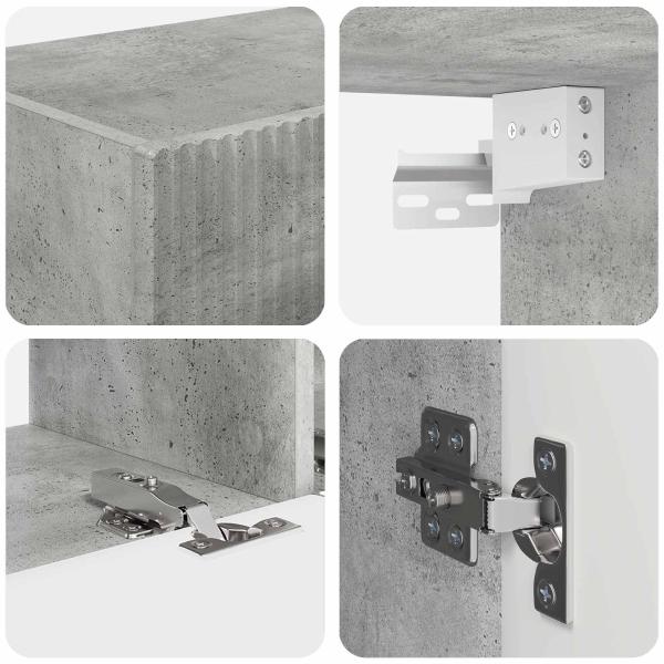 TV-Schrankset Wandmontiert 4 pcs Beton Grau Holzwerkstoff