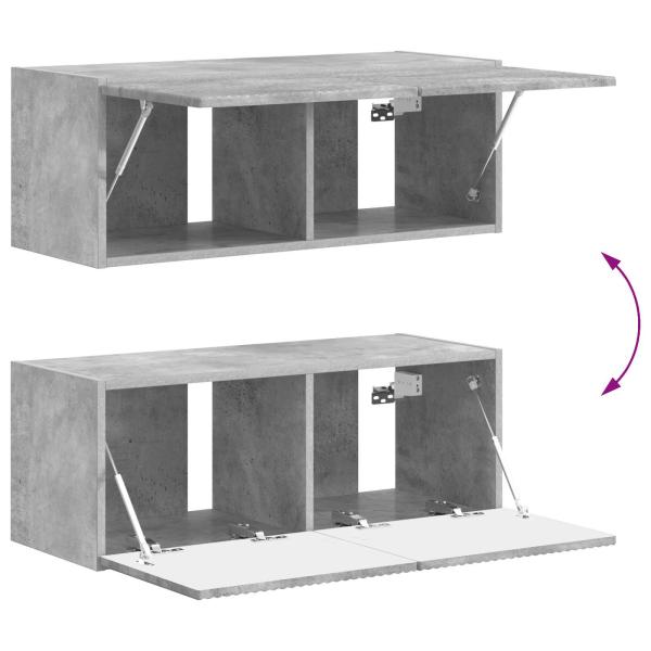 TV-Schrankset Wandmontiert 4 pcs Beton Grau Holzwerkstoff