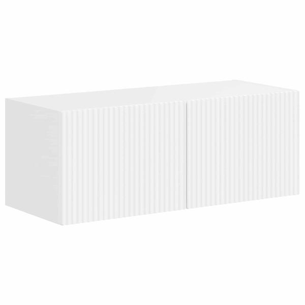 TV-Schrankset Wandmontiert 4 pcs Hochglanz Weiß Holzwerkstoff