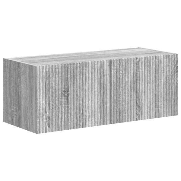 TV-Schrankset Wandmontiert 4 pcs Graues Sonoma Holzwerkstoff