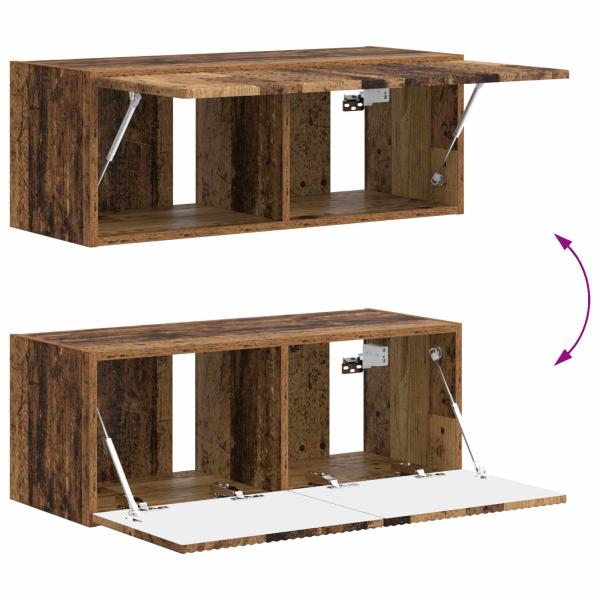 TV-Schrankset Wandmontiert 4 pcs Altholz Holzwerkstoff