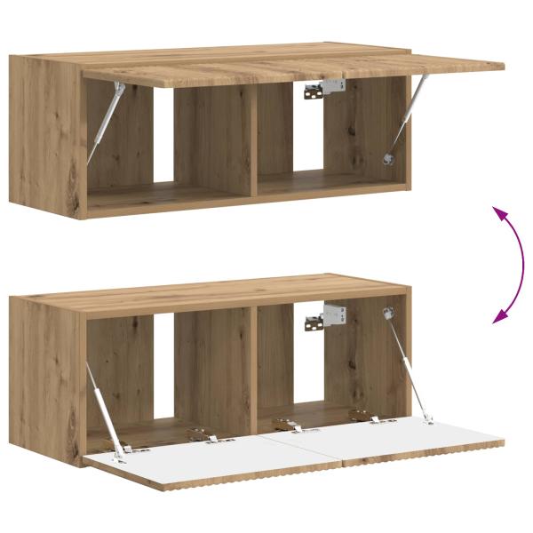 TV-Schrankset Wandmontiert 4 pcs Artisan-Eiche Holzwerkstoff