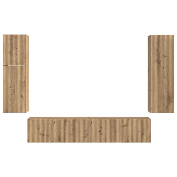 TV-Schrankset Wandmontiert 4 pcs Artisan-Eiche Holzwerkstoff