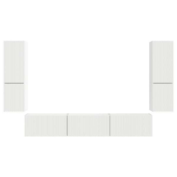 TV-Schrankset Wandmontiert 4 pcs Weiß Holzwerkstoff