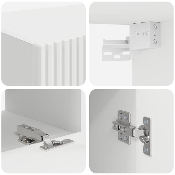 TV-Schrankset Wandmontiert 4 pcs Weiß Holzwerkstoff