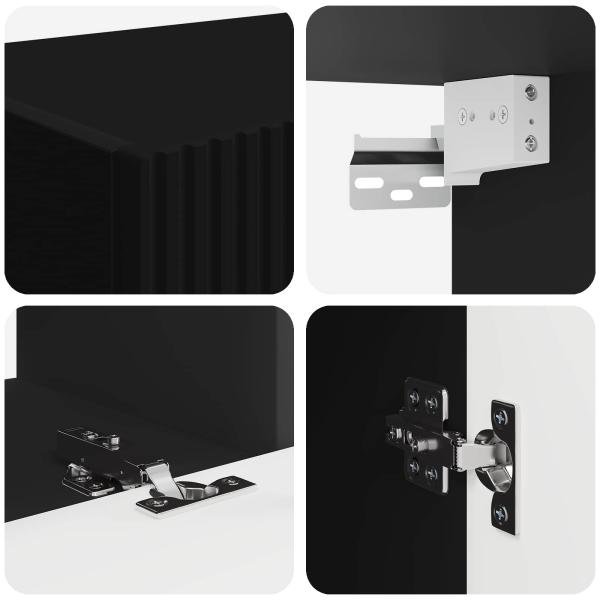 TV-Schrankset Wandmontiert 4 pcs Schwarz Holzwerkstoff