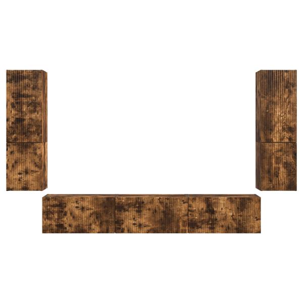 TV-Schrankset 4 pcs Geräucherte Eiche Holzwerkstoff