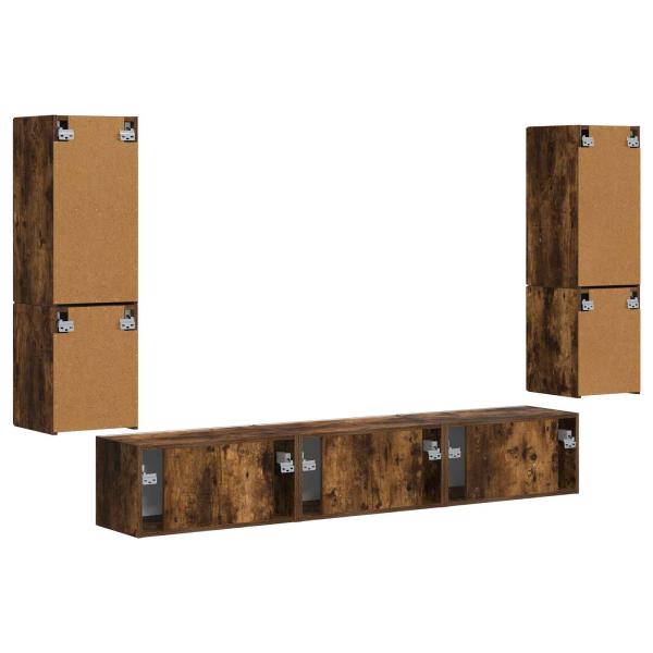 TV-Schrankset 4 pcs Geräucherte Eiche Holzwerkstoff