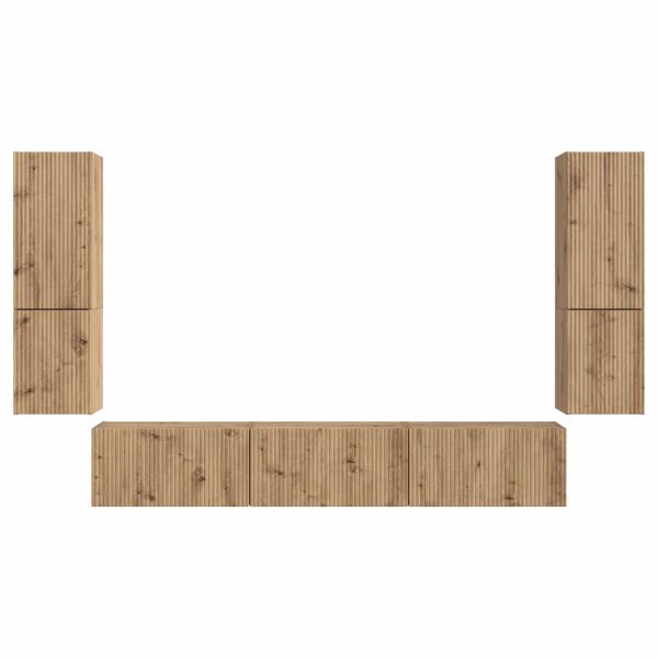 TV-Schrankset Wandmontiert 4 pcs Artisan-Eiche Holzwerkstoff